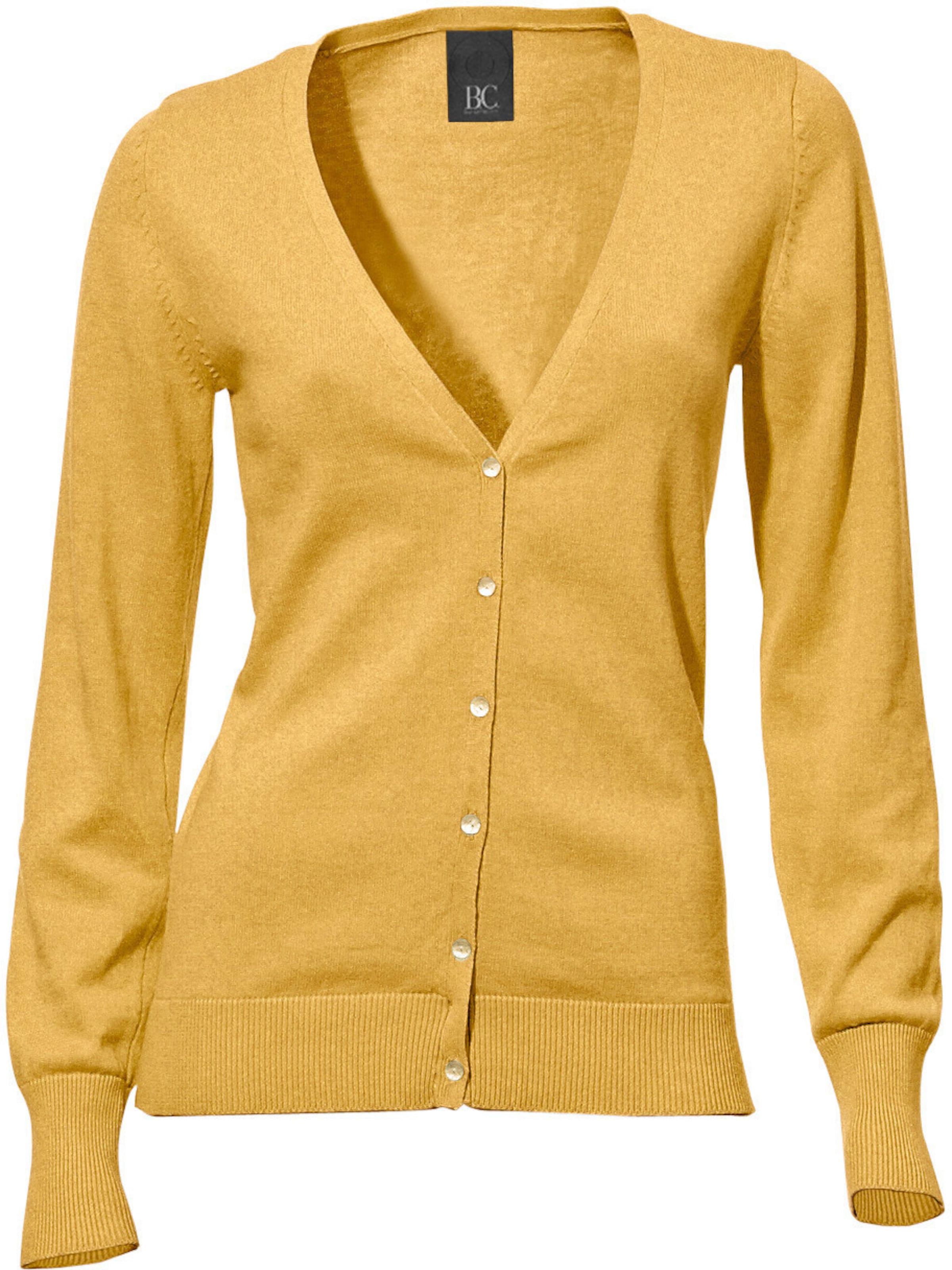 heine Feinstrickjacke in senfgelb
