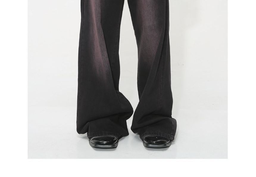 FAERIS - Low Rise Washed Wide Leg Jeans