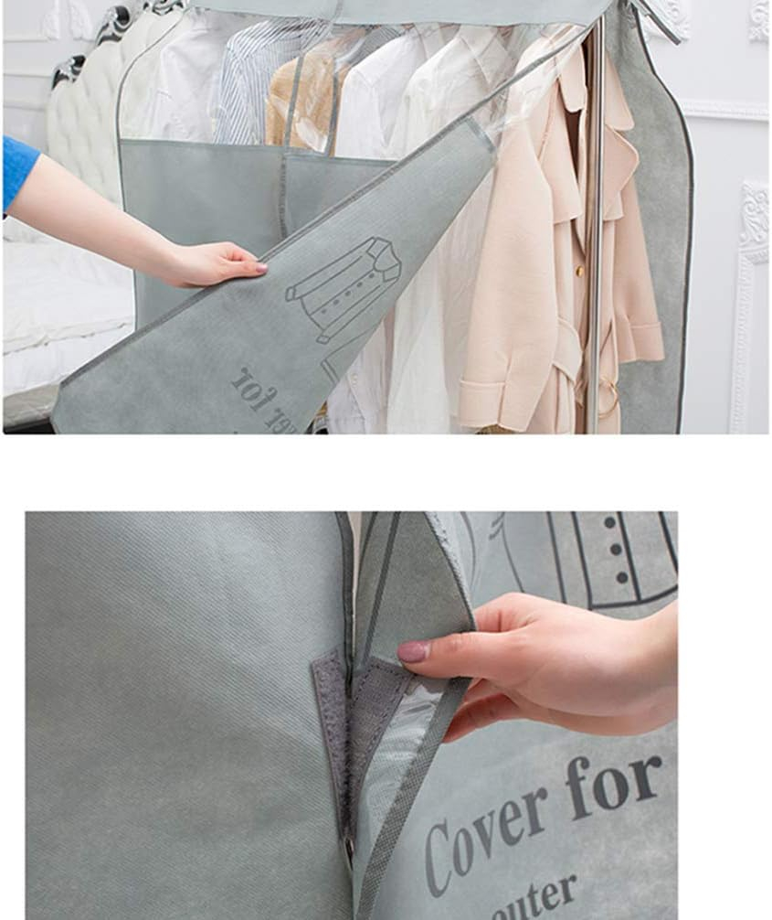 (88x218cm) Kleiderstangen Schutzabdeckung Kleiderhülle Staubschutz Kleiderständer Überzug mit Sichtfenster - Beige