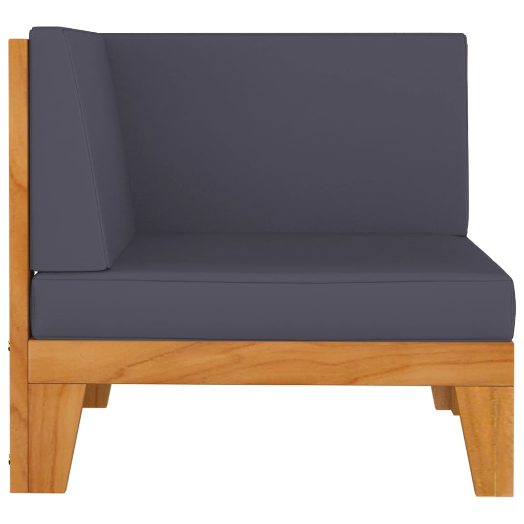 Salon de jardin meuble d'extérieur ensemble de mobilier 11 pièces avec coussins bois d'acacia solide