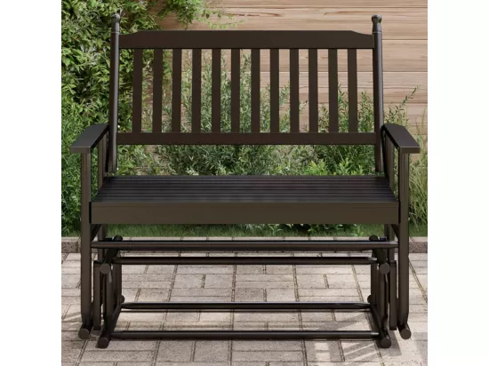 Banc balancelle noir 118x70x104,5 cm bois massif de peuplier