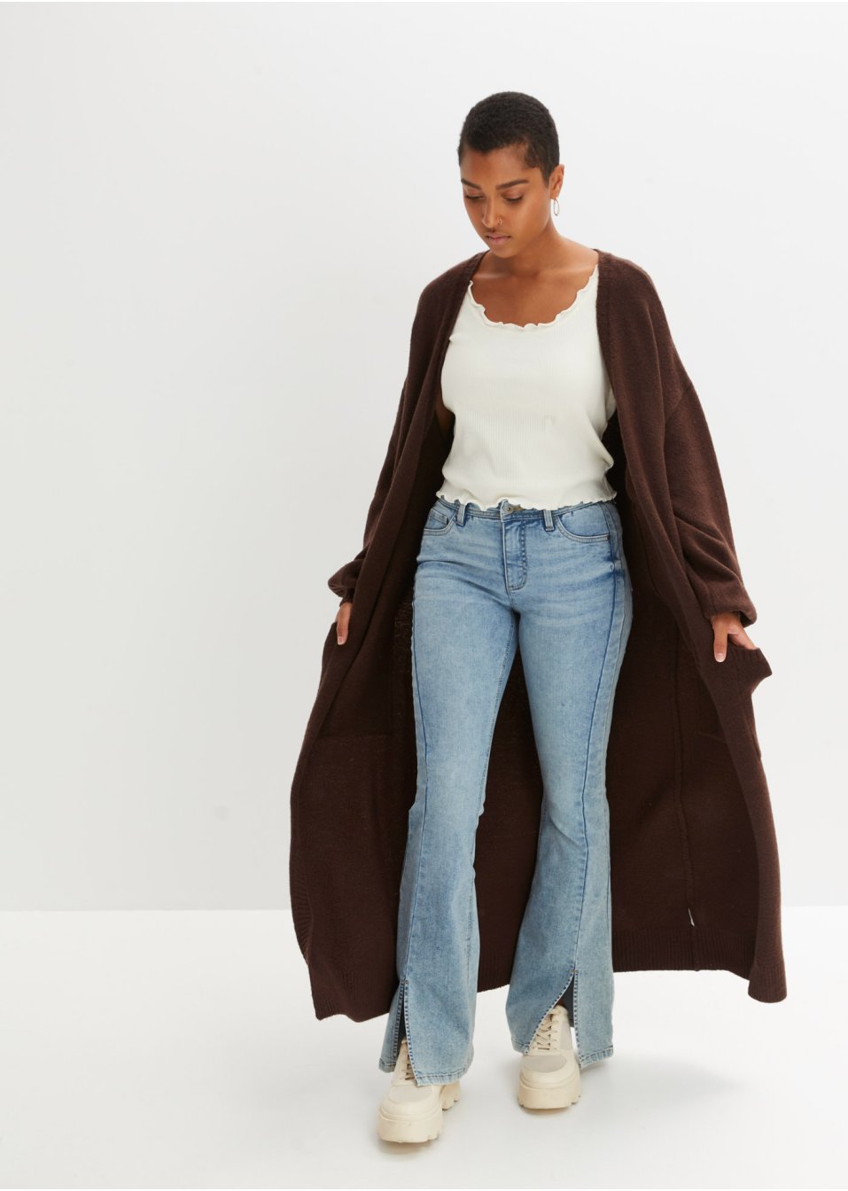Gilet en maille oversize longueur midi
