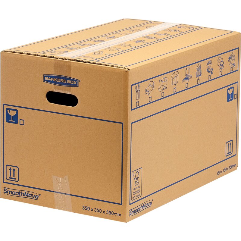 Fellowes Umzugskarton SmoothMove, 355 x 360 x 555 mm, braun, 1 Stück