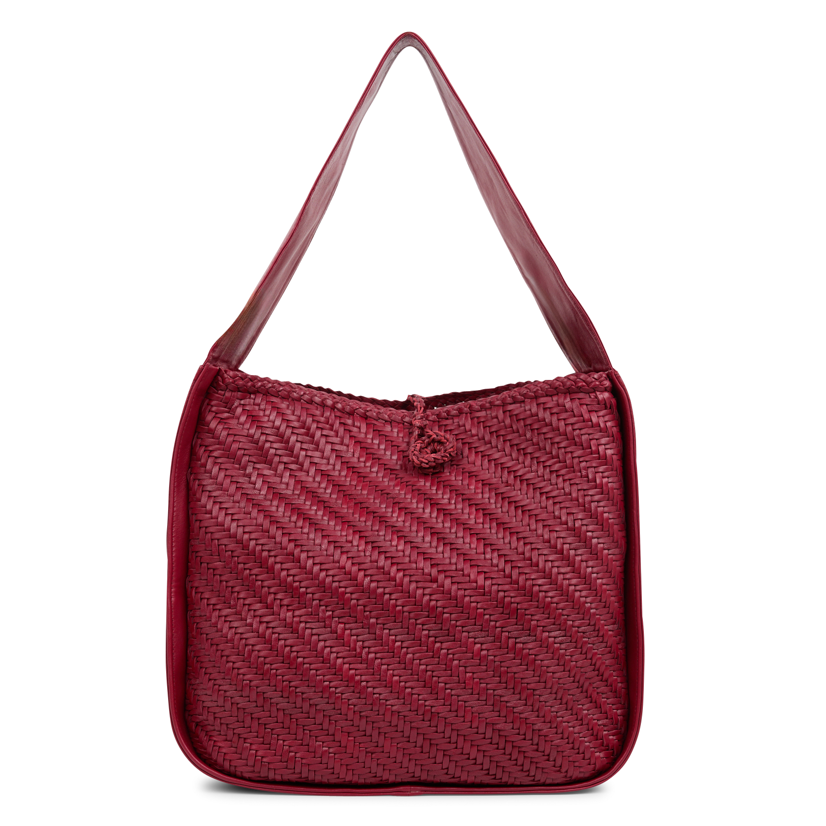 LORINE - Sac épaule tressé en cuir| Rouge