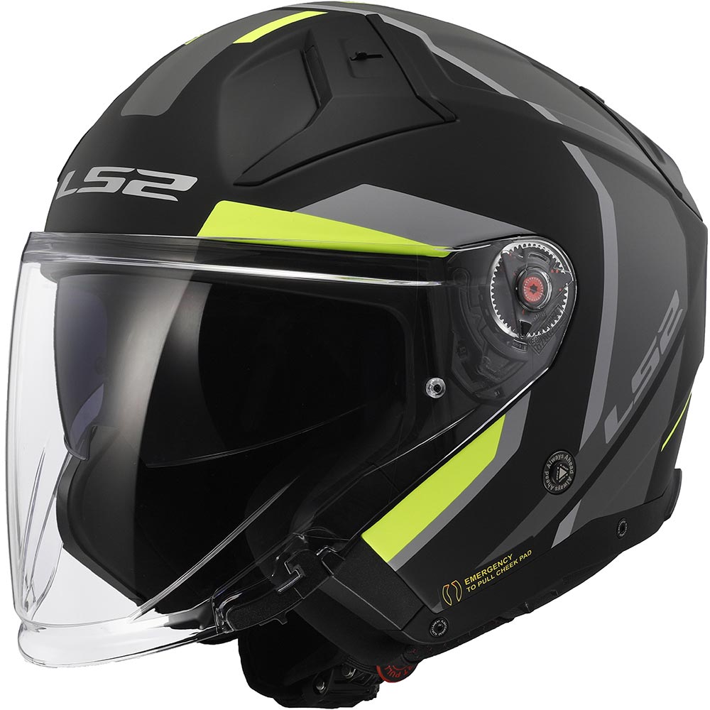 LS2 - Casque OF603 Infinity II Focus Noir / Jaune fluo / Mat