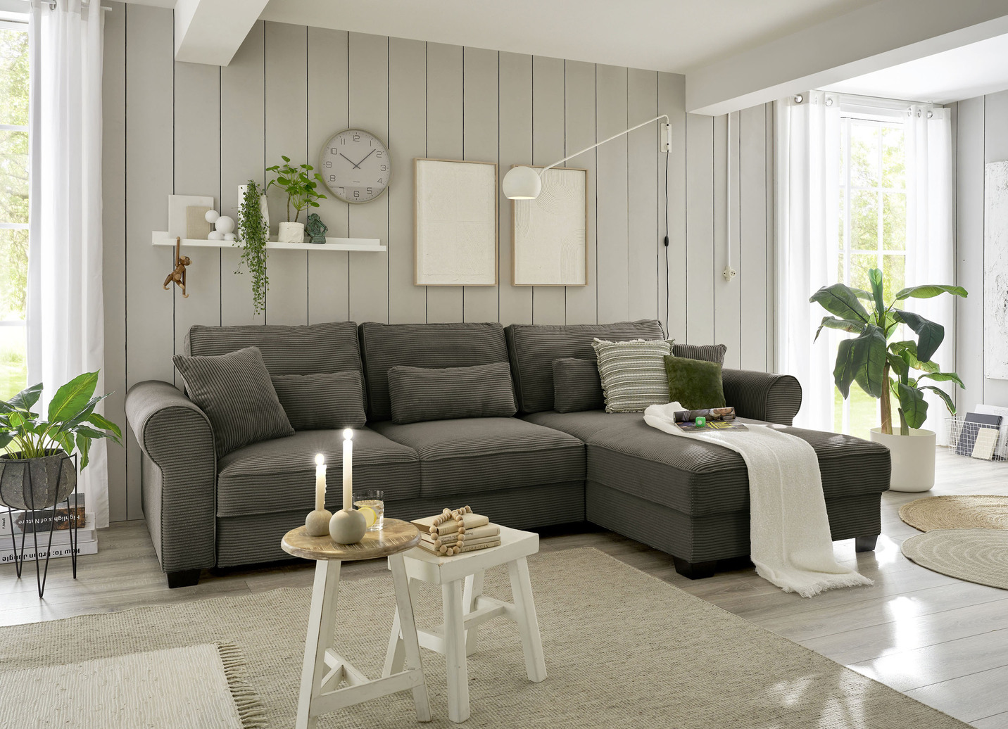 Moderne Polsterecke mit Bettfunktion