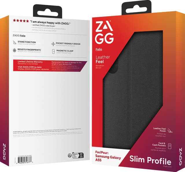 Zagg Samsung Galaxy A55 pungetui (sort)