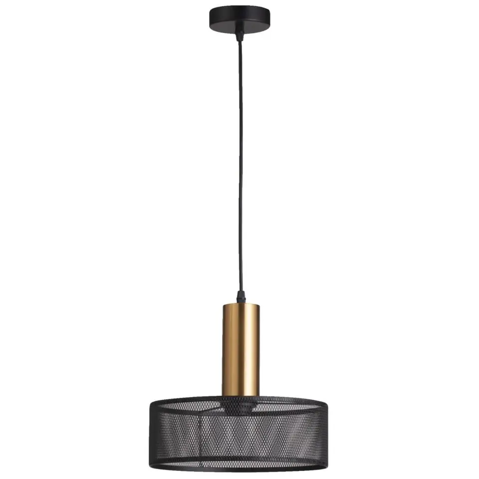 Hanglamp Nerja E27 - zwart/goudkleur - 120xØ28 cm