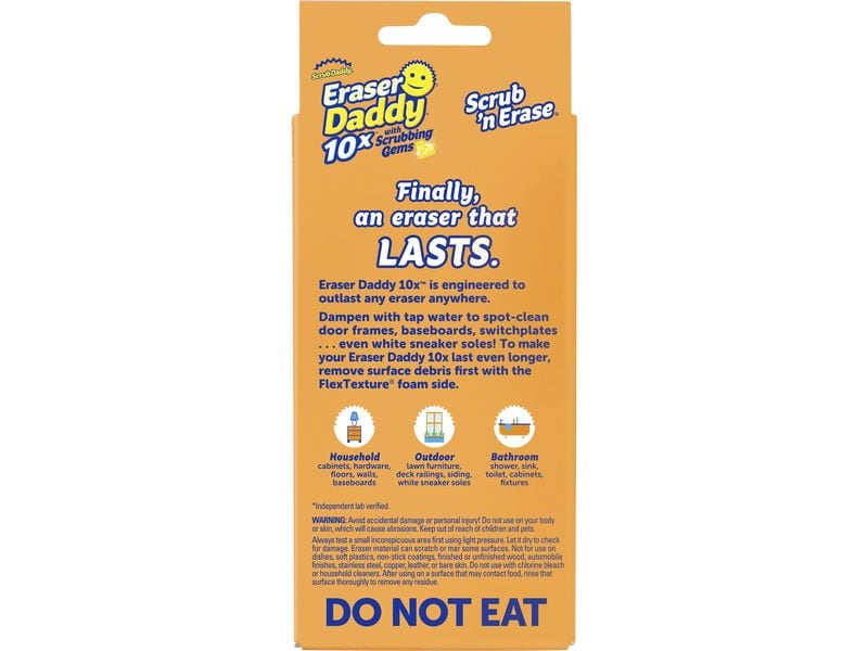 Scrub Daddy Eraser Daddy Melamin Zauberschwamm 2er Pack Reinigungsschwamm für Wände und Flecken