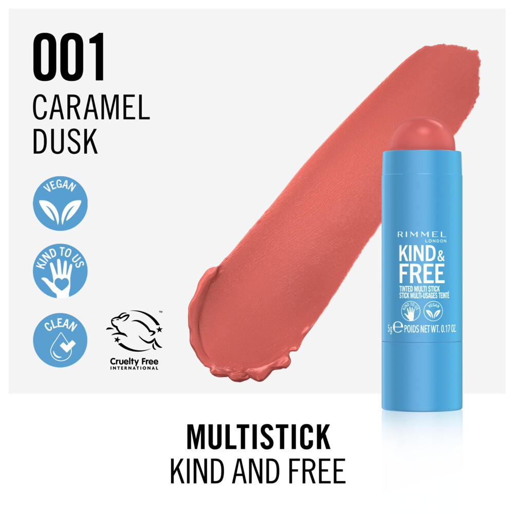 Rimmel Kind & Free Multi Stick Blush en Lipstick Caramel Dusk 0015 gr