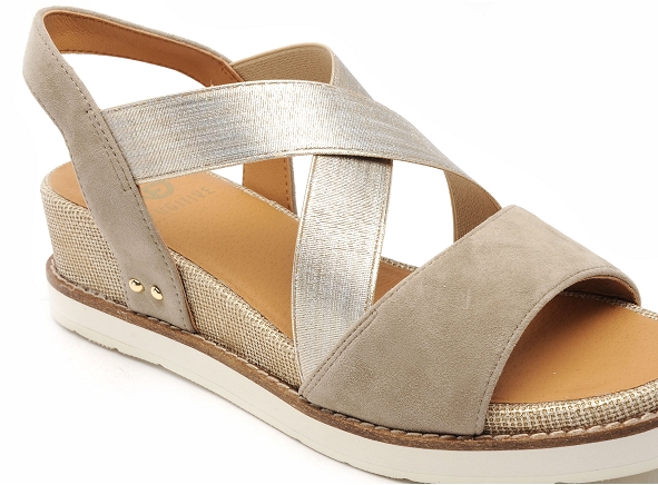 Fugitive nu pieds plats femme biscui kaki