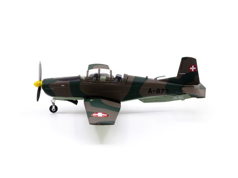 ACE Pilatus P-3 A-873 inkl. Chromständer 1:72 Massstabsmodell Metallflugzeug mit Display-Ständer