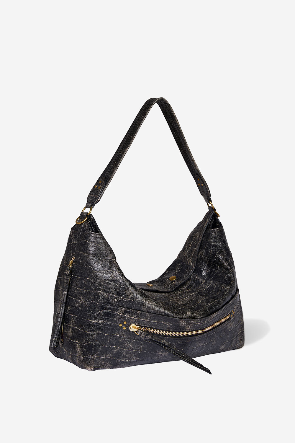 Lucky hobo large croco leather crossbody