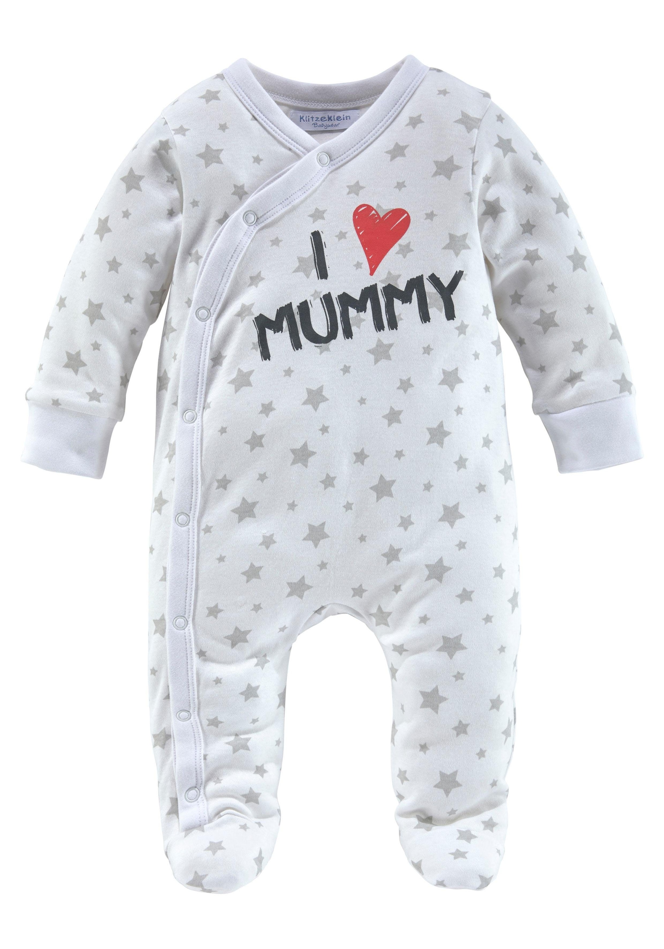 KIDSWORLD Schlafoverall »2er Schlafoveralls: I love Mummy / I love Daddy«, 2 Stk. aus Bio-Baumwolle, Baby-Overalls