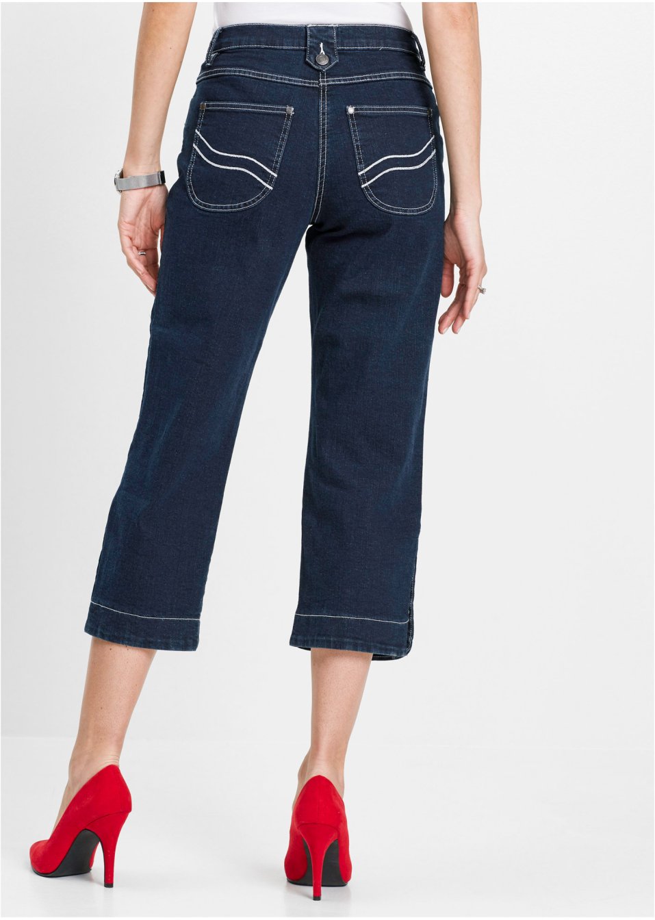 Pantacourt en jean extensible