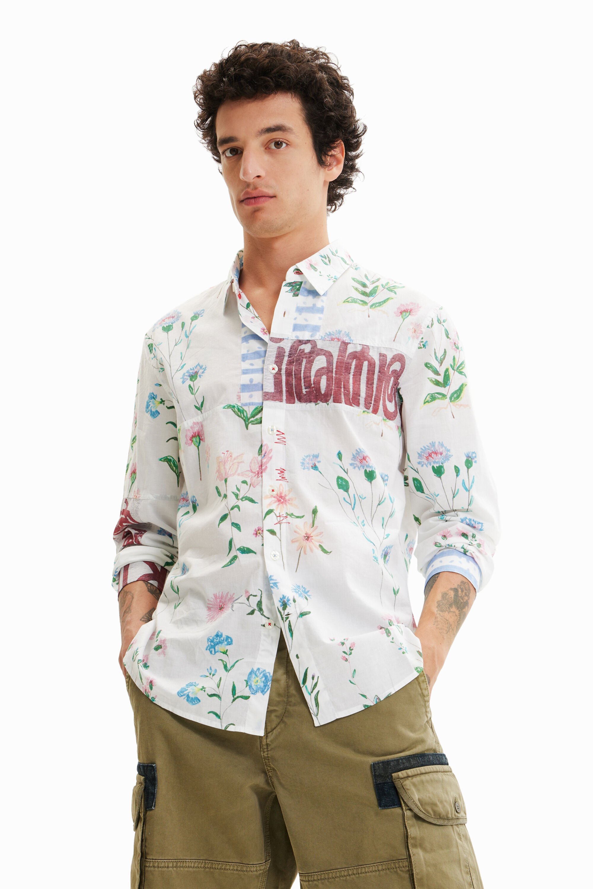 Chemise voile fleurs