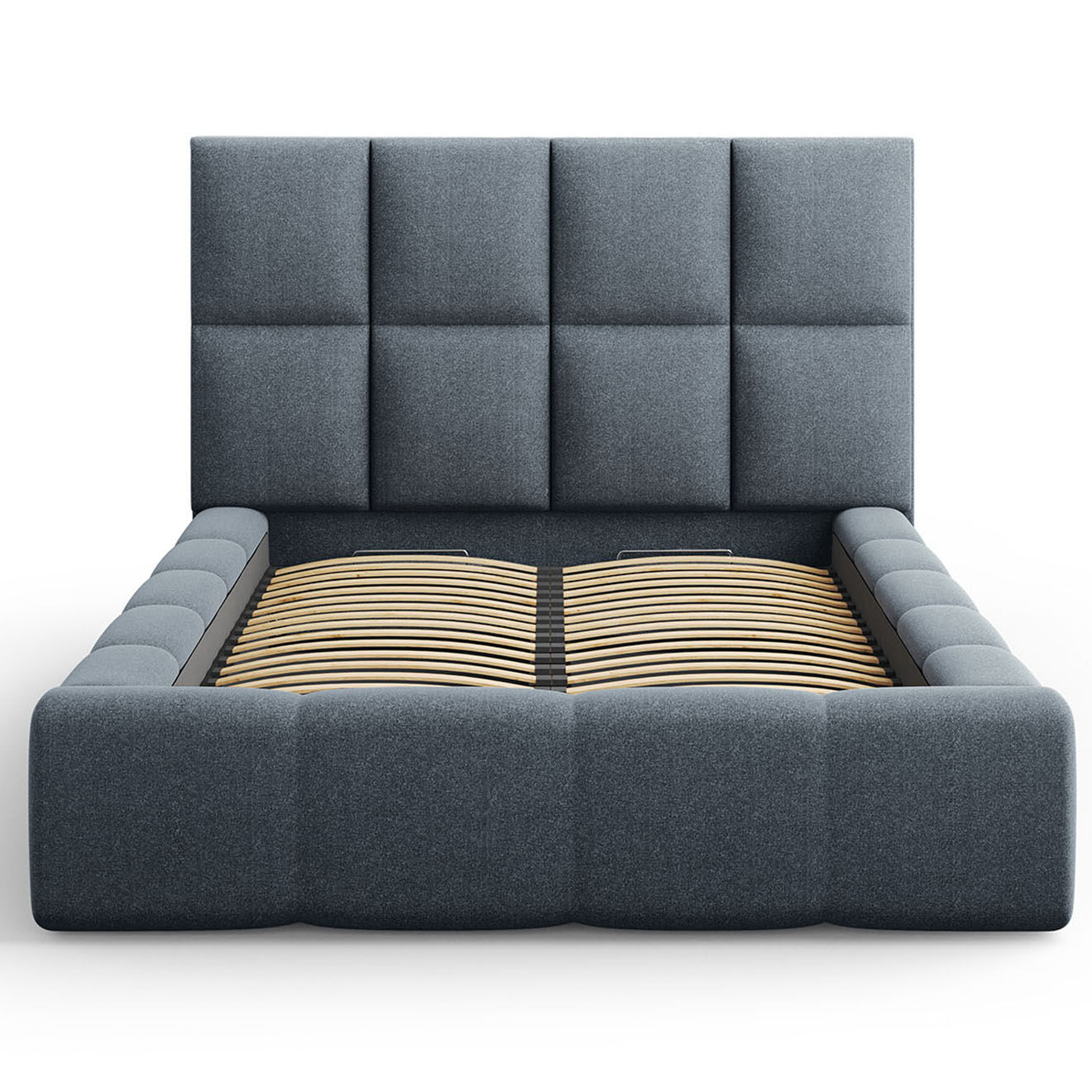 Maison Héritage Lit avec coffre de rangement Isa bleu foncé - 230x185x125 cm
