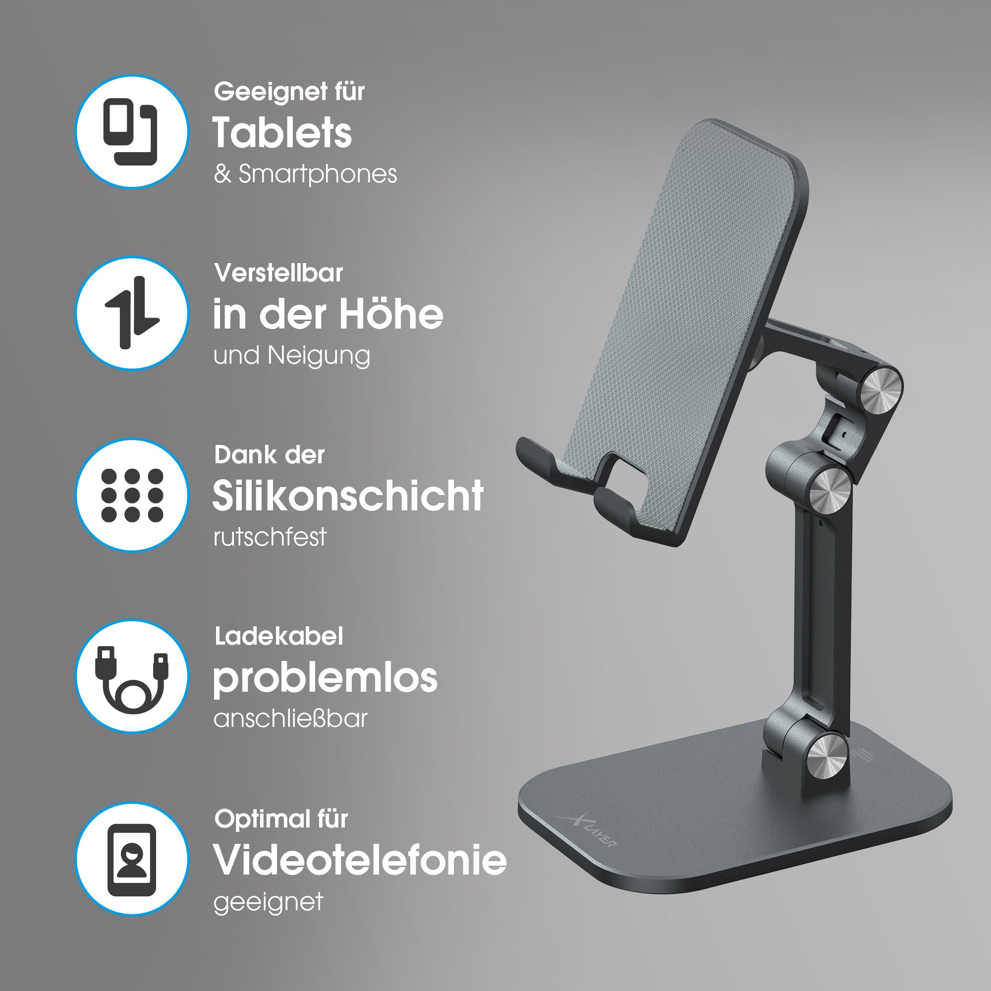 Xlayer MOUNTS Tablet Smartphone Halterung Ständer klappbar