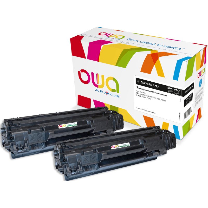 Pack 2 toners noirs Owa compatibles HP 78A - CE278AD