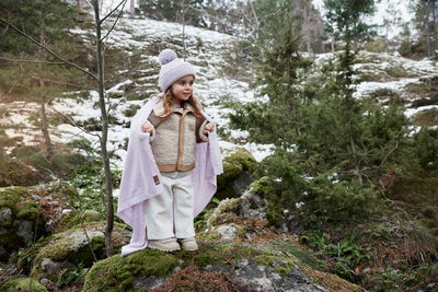 Elodie  Pointelle-strikket Teppe 100x75, Lavender Love