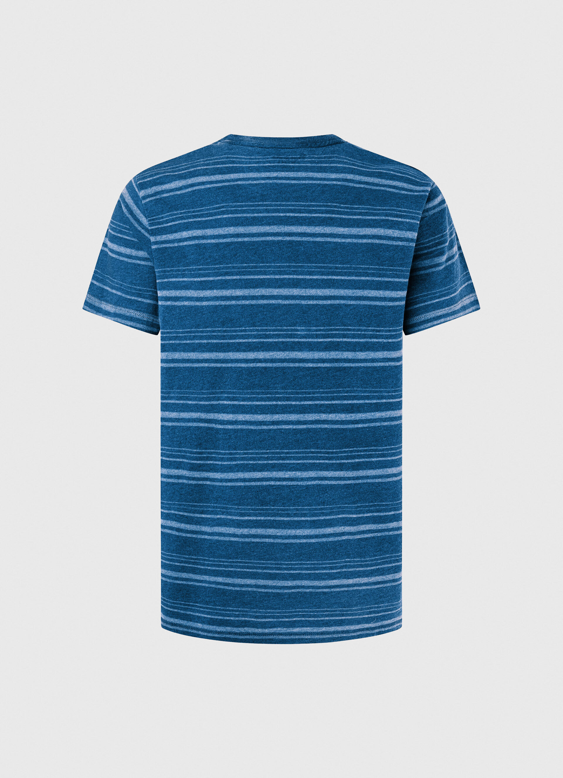 CAMISETA DE ALGODÃO COM ESTAMPA LISTRADA - azul índigo