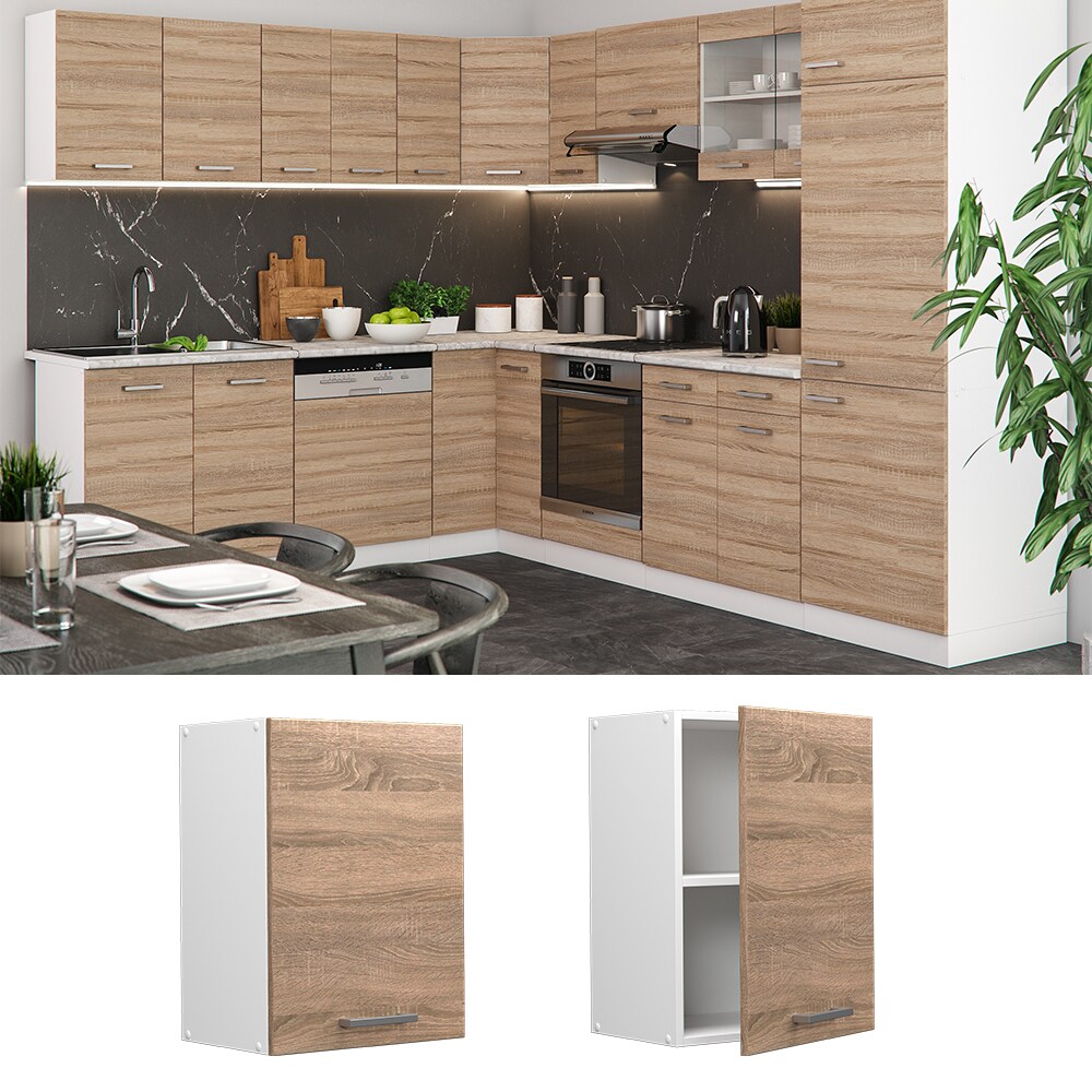 Vicco Hängeschrank Küchenschrank Küchenzeile R-Line 45 cm Weiß Sonoma Tür Fächer
