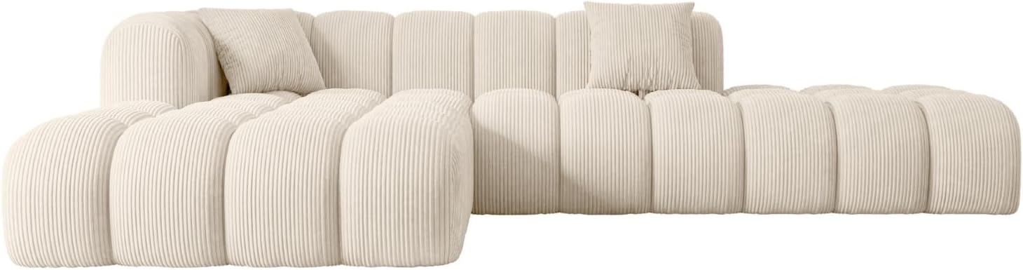 ALTDECOR Ecksofa in L-Form Corner Sofa Bett Eckcouch Couch Wohnlandschaft Cauchsofa Olea-L2-289x176x71 cm Beige
