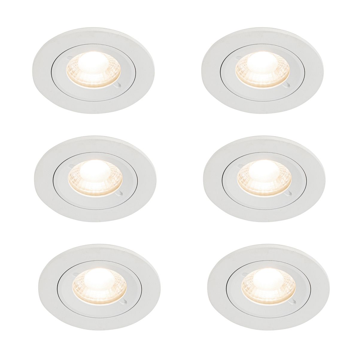 Set van 6 inbouwspots wit rond GU10 50mm IP44 - Xena