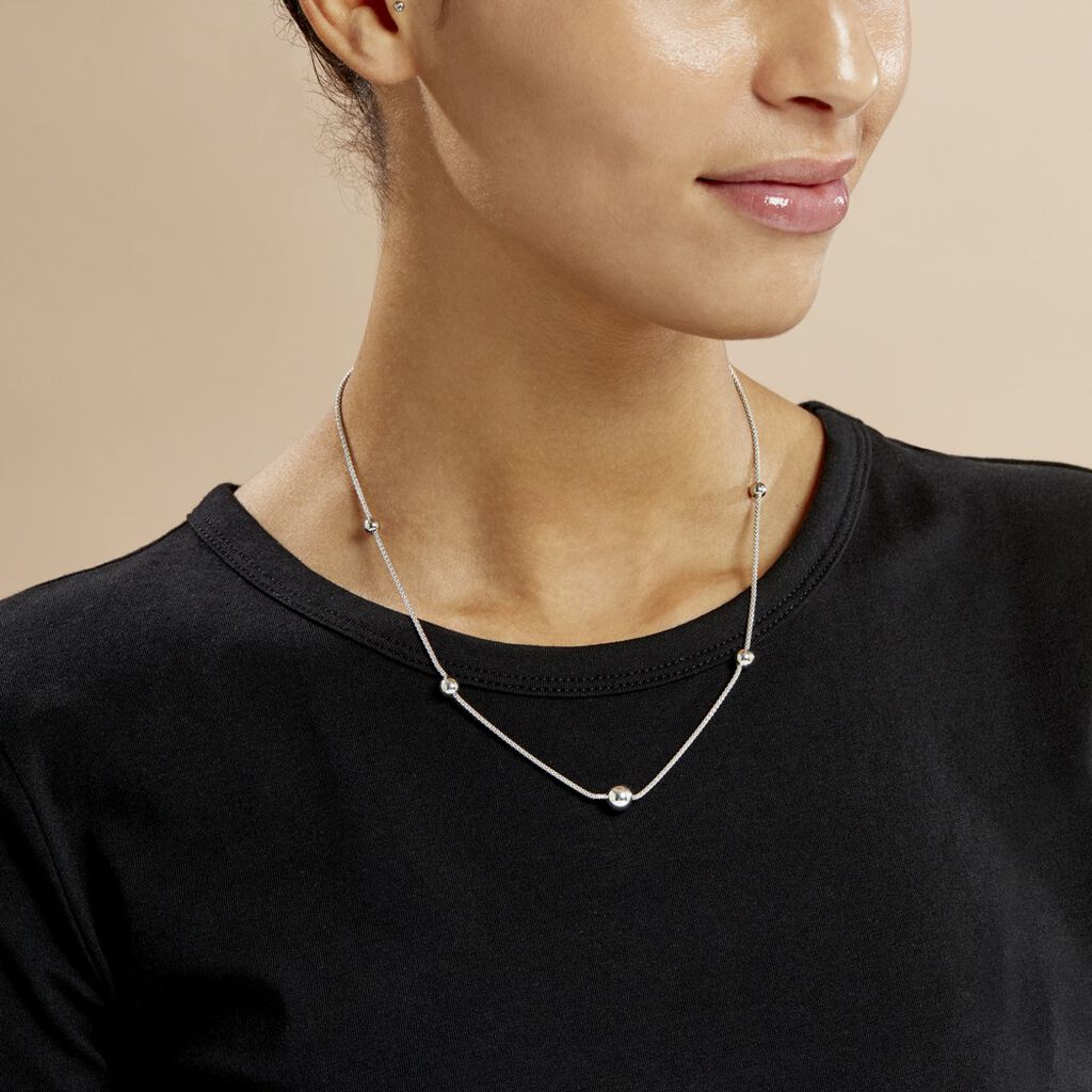 Collier Catarina Argent Blanc