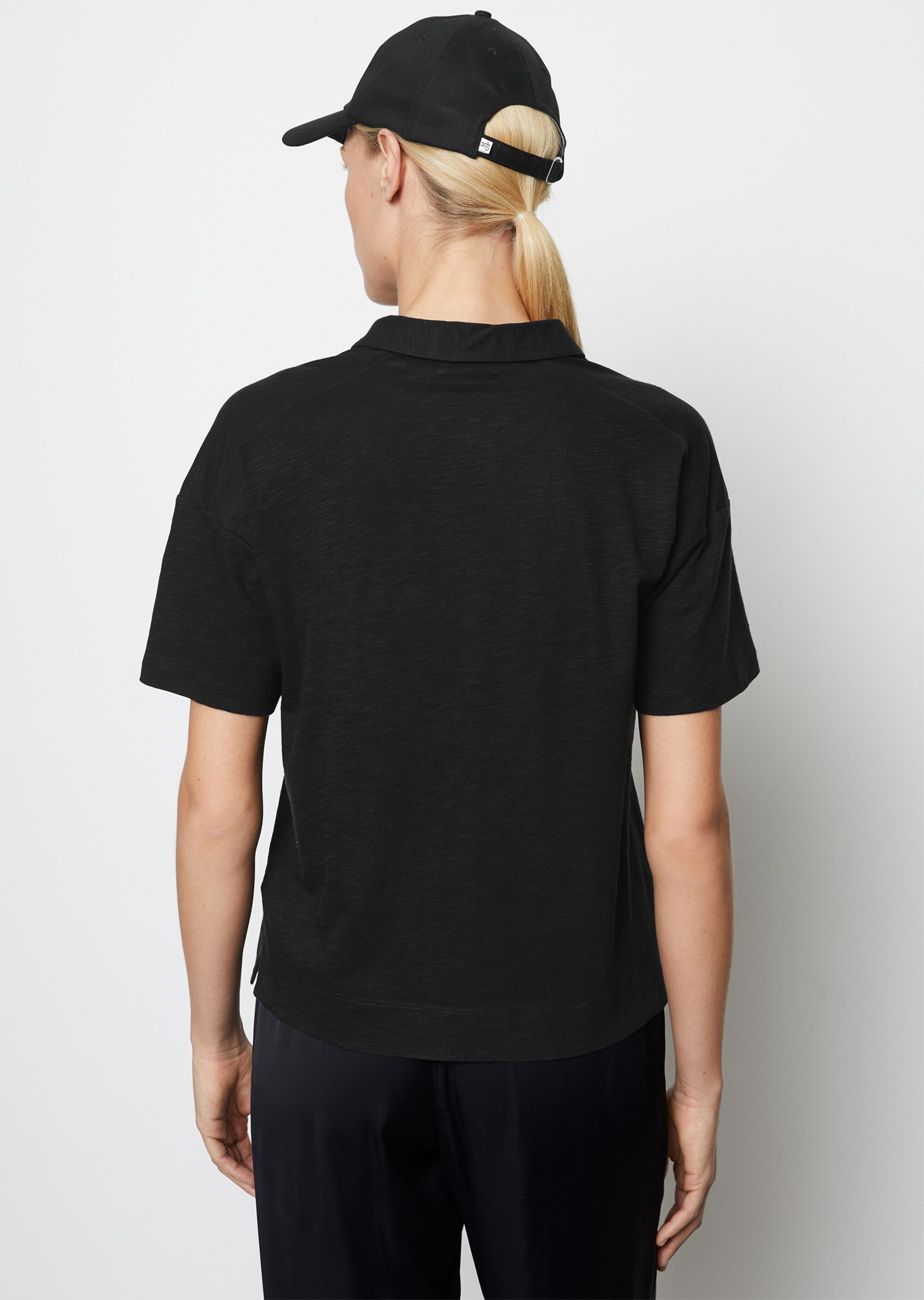 Polo-T-Shirt regularaus Organic Cotton-Viskose-Mix