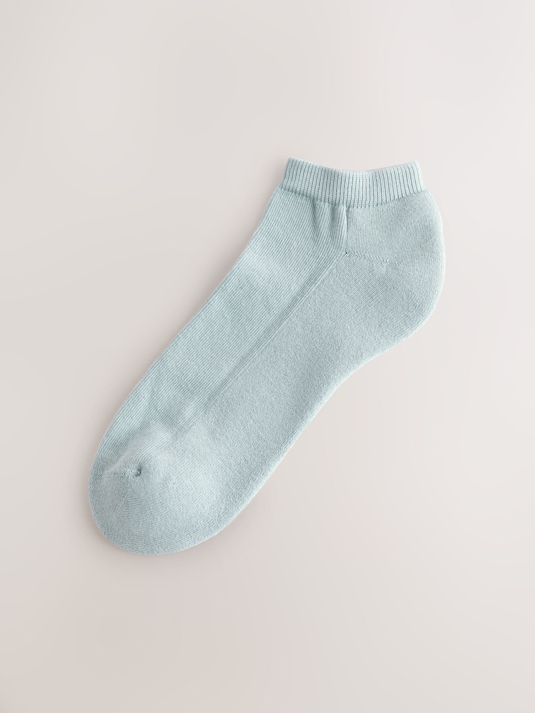 Roze/Blauw/Naturel - 4 paar sneakersokken met verdikte zool