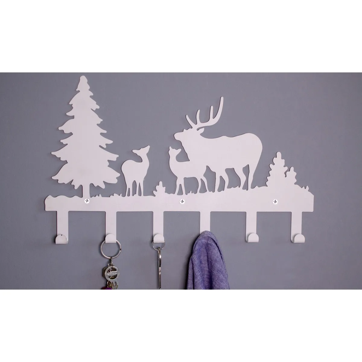Epikasa Porte-Manteau Murale Forêt 1 - Blanc