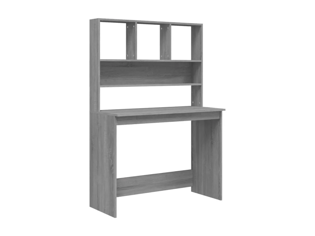 Bureau avec étagères Sonoma gris 102x45x148cm Bois d'ingénierie