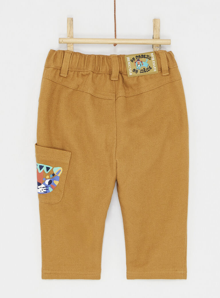 Pantalon uni ambre jaune pour bébé garçon