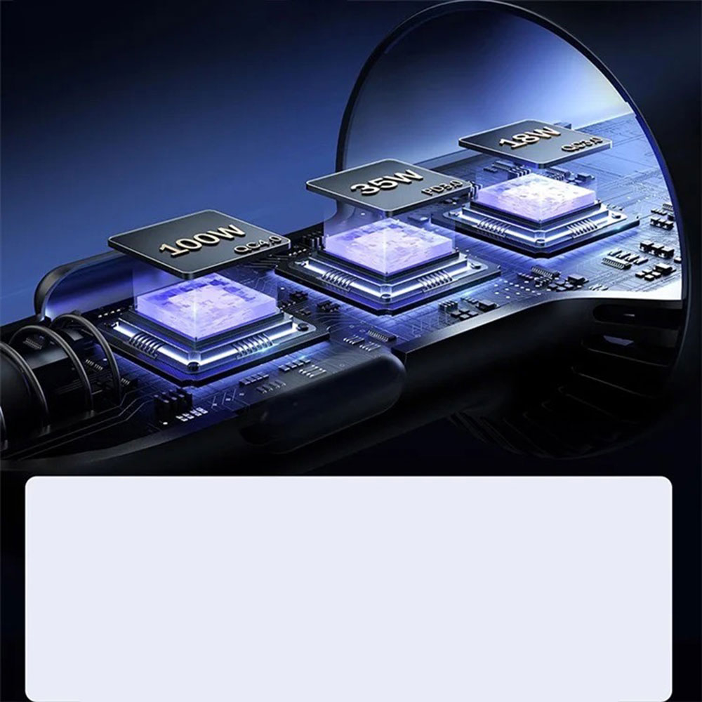 (120W) Dual USB C / USB A Auto KFZ Ladegerät Netzteil PD 3.0 / QC 3.0 mit LED Beleuchtung   USB C Ladekabel - Schwarz