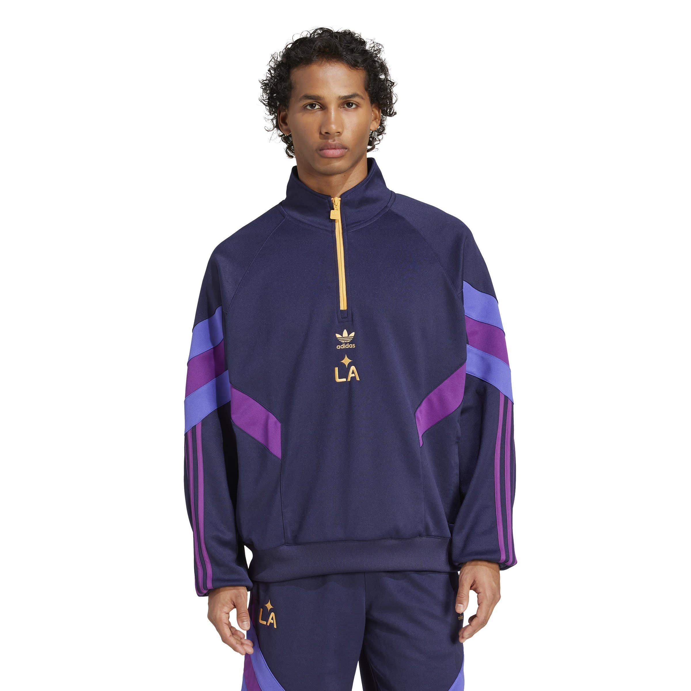 adidas LA Galaxy Originals Half-Zip Crew Sweatshirt Mens