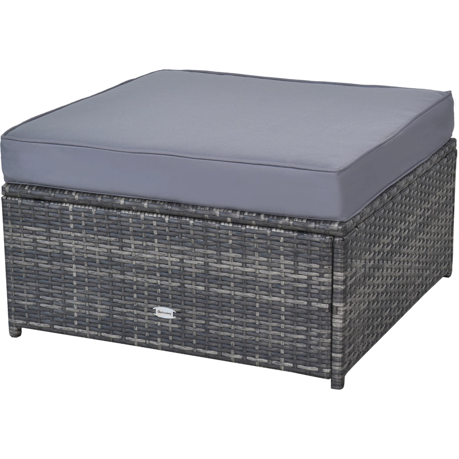 Outsunny Rattan Gartengarnitur als 7-teiliges Set grau
