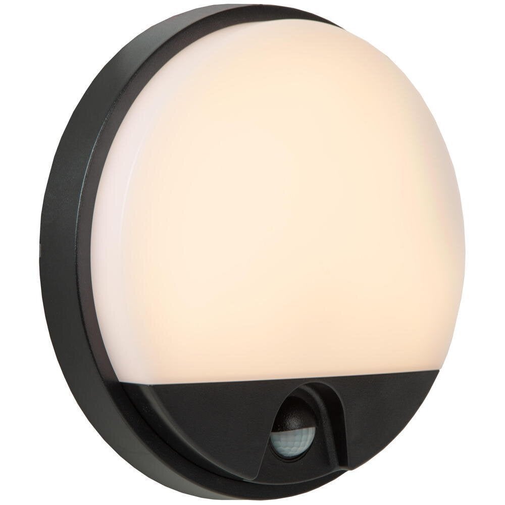 LED wandlamp Hups Ir in zwart 10W 1000lm IP54 met bewegingsmelder en schemersensor