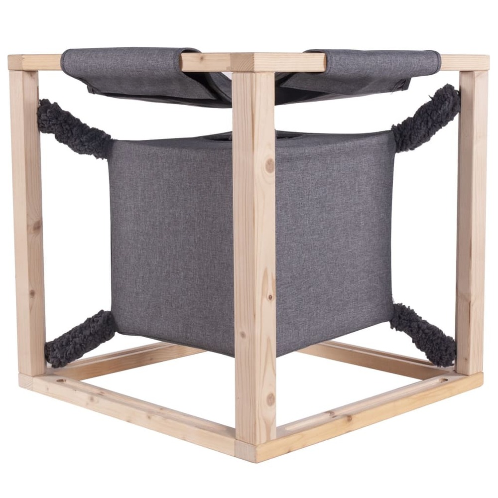 Quapas! Lit pour chats avec hamac catcube gris m 54x54x54 cm