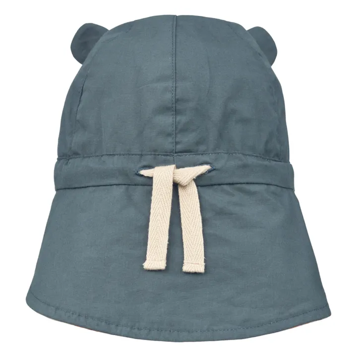 Liewood Chapeau Réversible Gorm Coton Bio Bébé | Bleu gris