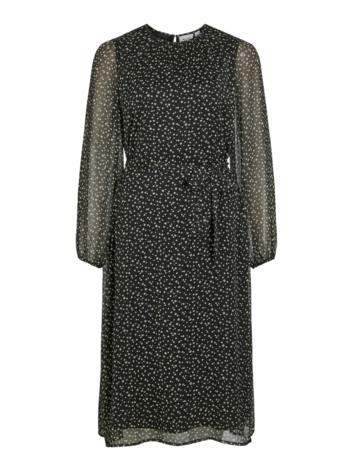 Vila  Vifalia O-Neck L/S kjole - Black Beauty