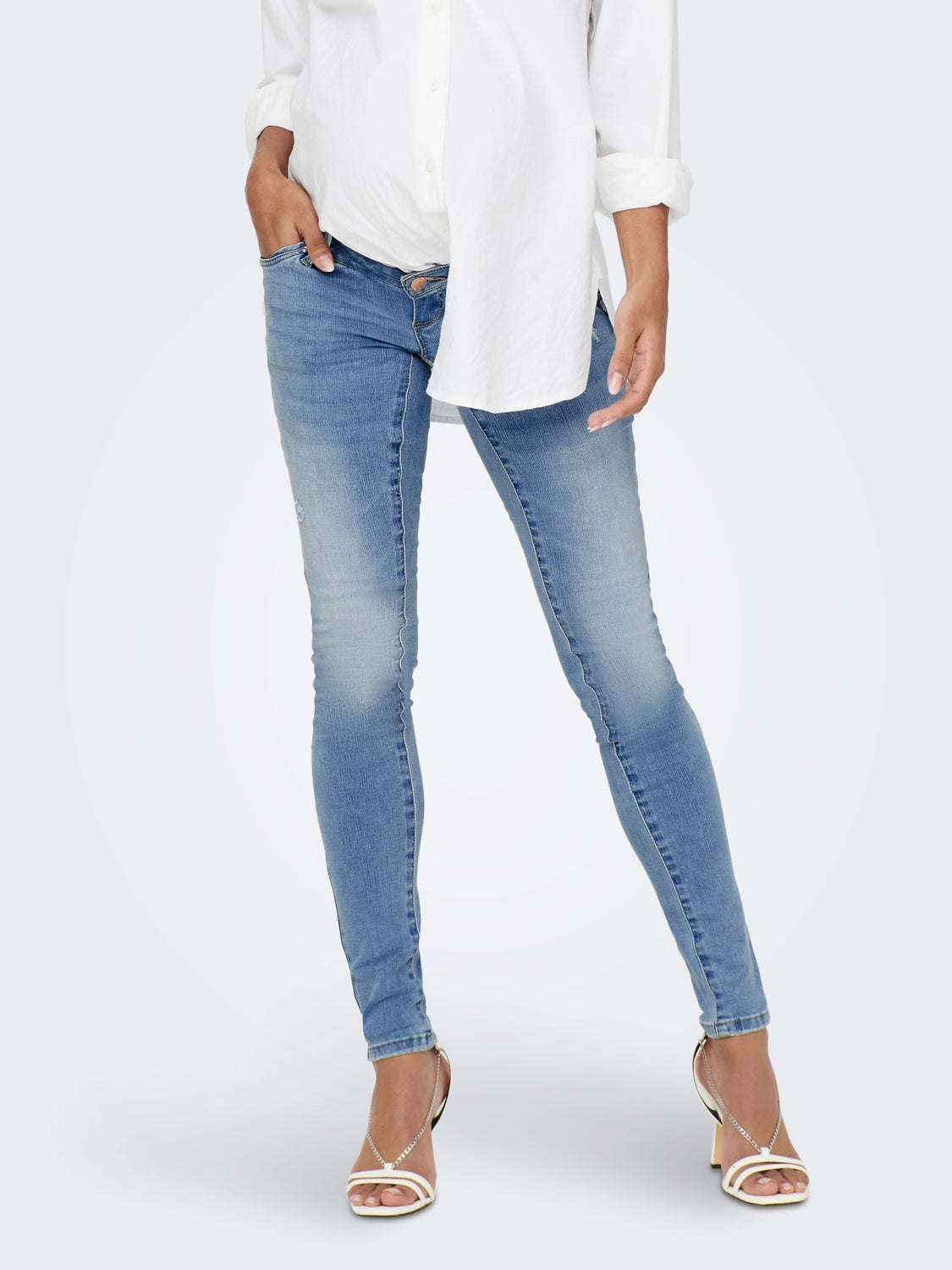 OLMWAUW Mittlere Taille Skinny Fit Jeans Special Bright Blue Denim