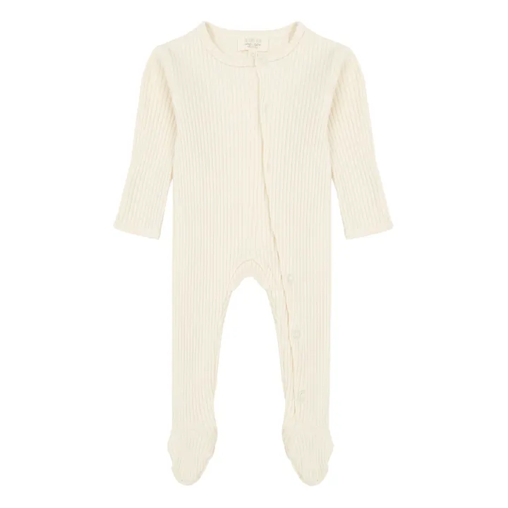The Simple Folk Pyjama Coton Bio Côtelé | Ecru