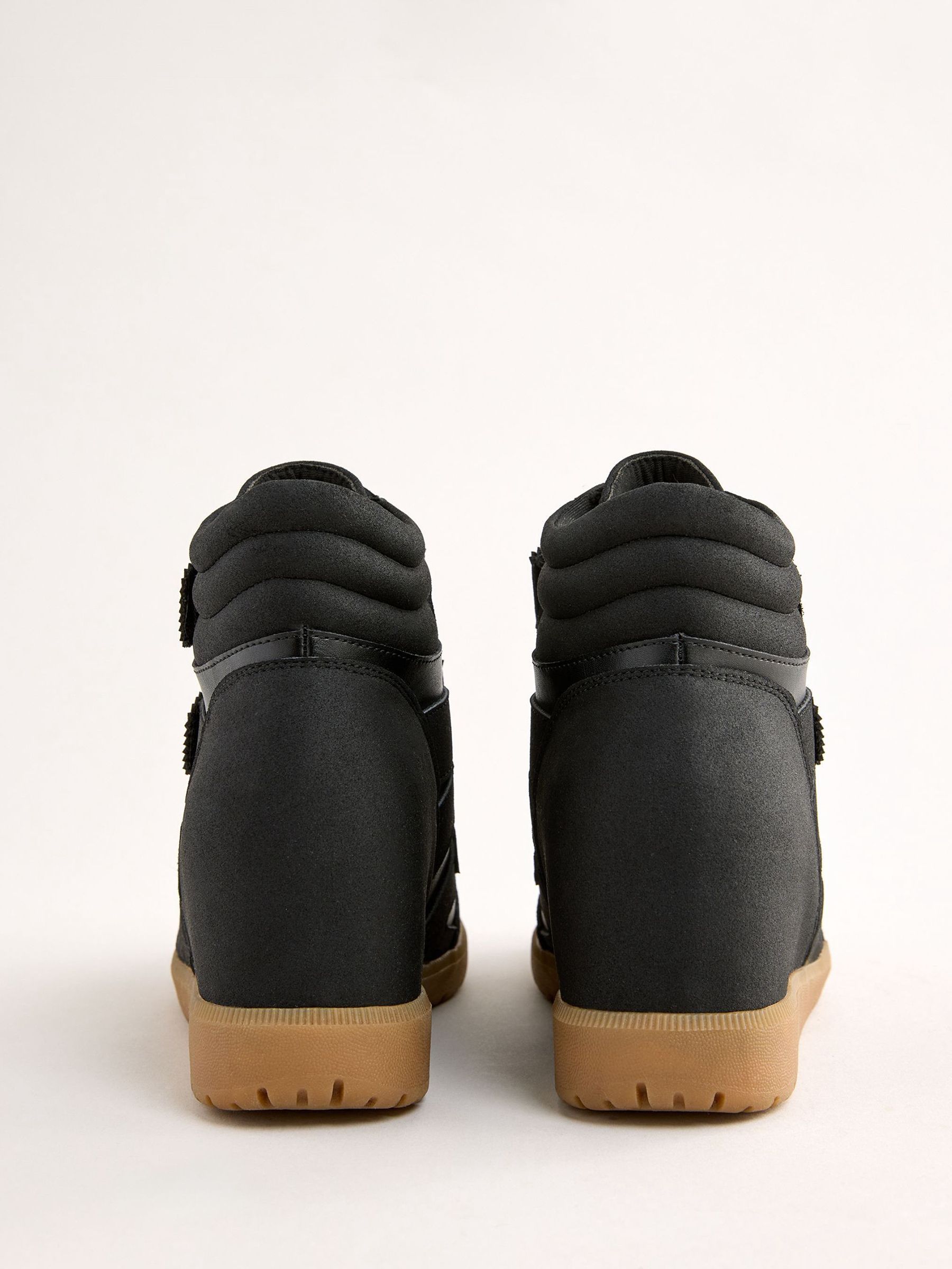 Friends Like These Faux Leather Velcro High Top Wedge Casual Trainers