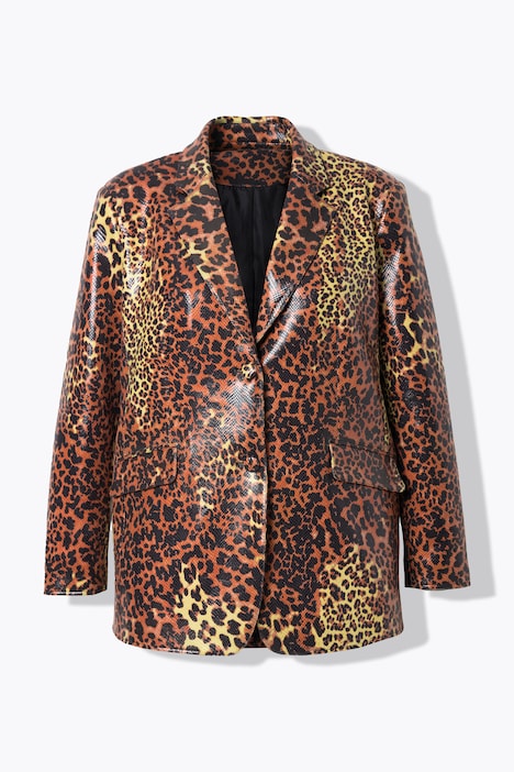 Blazer, Fitted Fit, Leo-Muster, Langarm