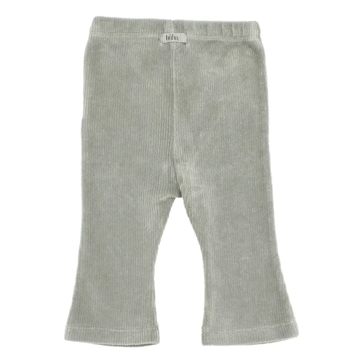 Búho Pantalon Flare Velours | Bleu gris
