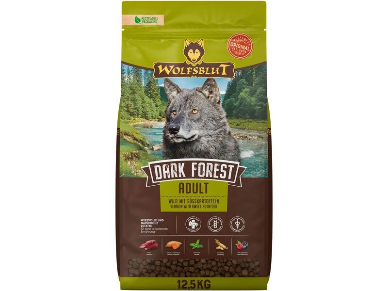 Wolfsblut Trockenfutter Dog Dark Forest Adult, 12.5 kg Mit Wild und Süsskartoffel