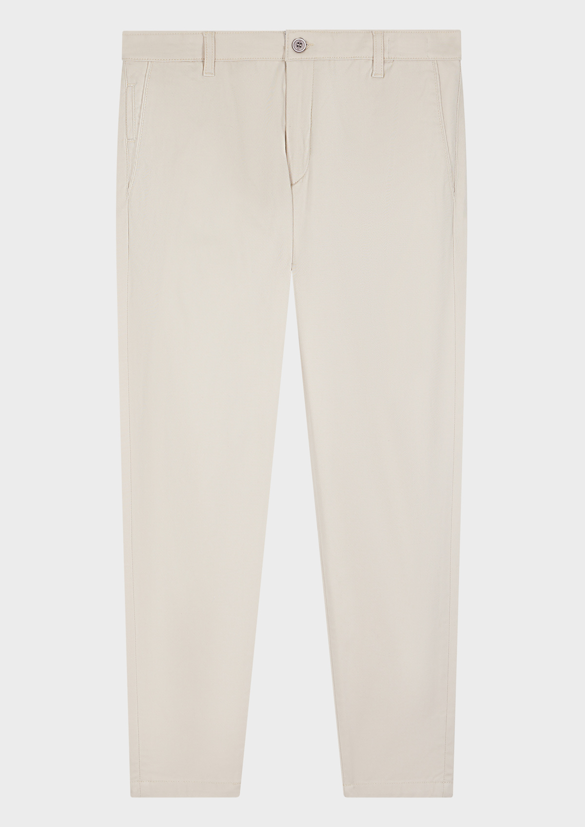 Chino slack skinny 7/8 en coton mélangé stretch uni sable