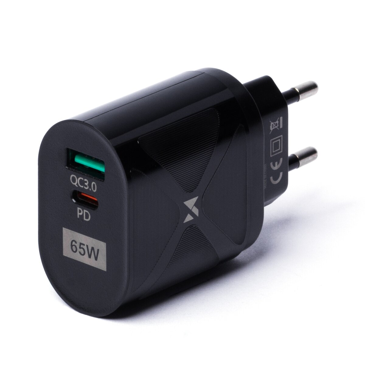 65W GaN-Ladegerät mit USB-Anschlüssen Schwarz