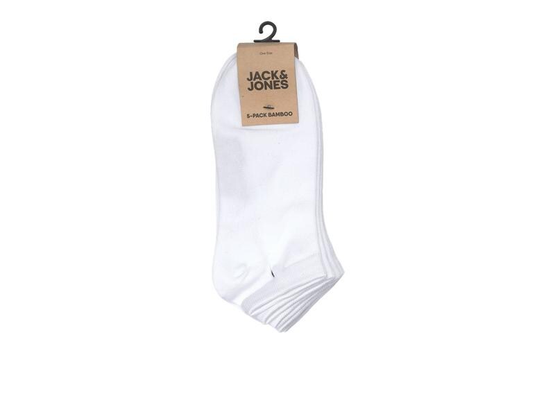 JACK&JONES Herrensocken 5-er Pack, Weiss, 39 - 45 Kurze Alltagssocken für Männer